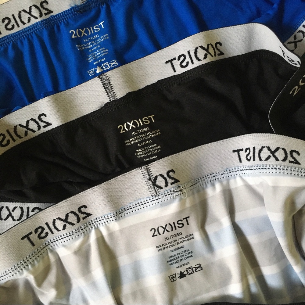 2(x)ist NWT 3 briefs XL stripes blue black white - Picture 4 of 8